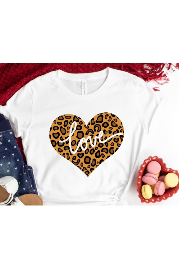 Valentines Day ShirtLeopard heart ShirtValentines Day Shirts For Women Heart Shirt Cute Va