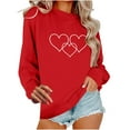 thumbnail image 1 of Valentines Day Shirts Women Butterfly and Heart Print Shirt Long Sleeve Crew Neck Tops Casual Oversized Sweatshirts Valentines Shirt for Women, 1 of 7