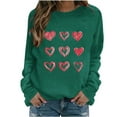 thumbnail image 1 of Valentines Day Shirts Women Cute Heart Print Shirts Long Sleeve Round Neck Tops Casual Pullover Sweatshirts Women Valentine Shirt, 1 of 3