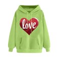thumbnail image 1 of Valentines Day Shirts Women Love Heart Oversized Hoodies Sweatshirt Long Sleeve Pullover Top Hooded, 1 of 5