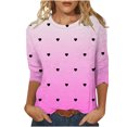 thumbnail image 1 of Valentines Day Shirts Womens Love Heart Printed Graphic Tee 3/4 Sleeve Crew Neck Casual Tshirts Holiday Tops (3XL, Hot Pink D), 1 of 5