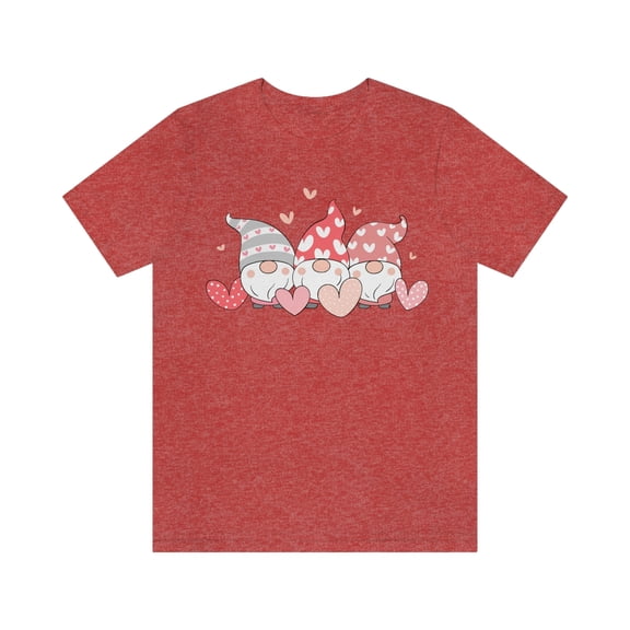 Valentines Day Shirts for Women Cute Gnomes T-Shirt Heart Printed Shirt