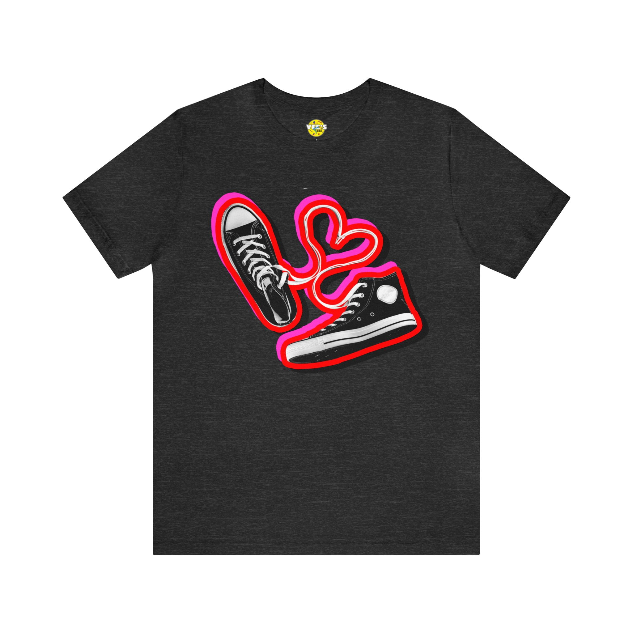 Valentines Day Shoestring Heart Sneaker Graphic Tee Unisex 90s Converse