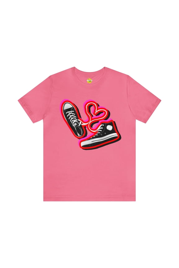 Valentines Day Shoestring Heart Sneaker Graphic Tee - Unisex 90s Converse