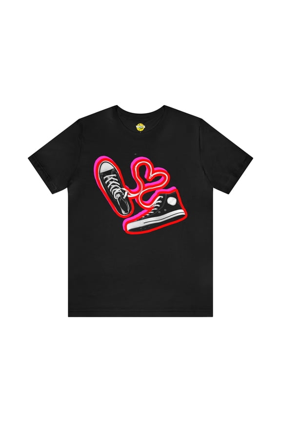 Valentines Day Shoestring Heart Sneaker Graphic Tee - Unisex 90s Converse