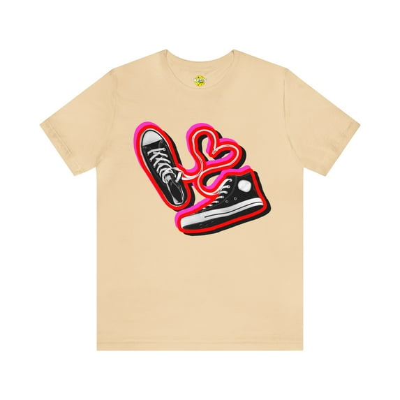 Valentines Day Shoestring Heart Sneaker Graphic Tee - Unisex 90s Converse