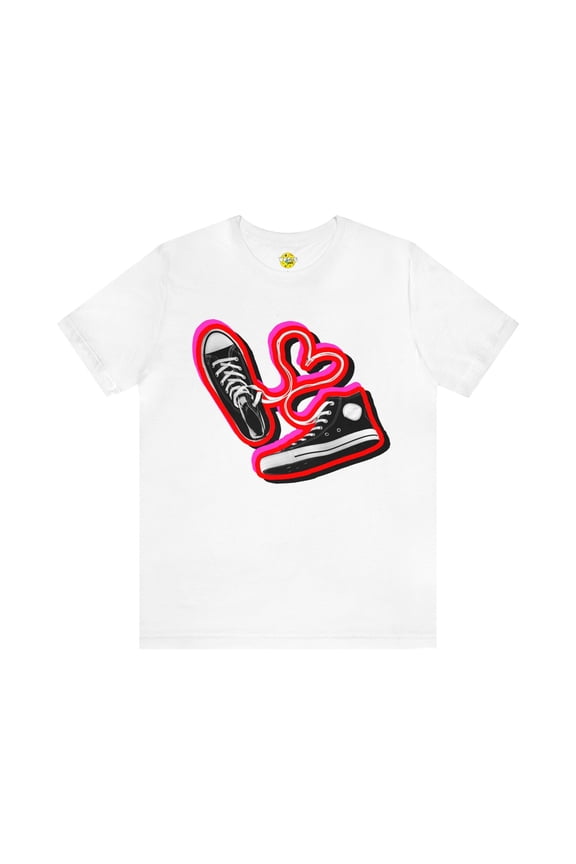Valentines Day Shoestring Heart Sneaker Graphic Tee - Unisex 90s Converse