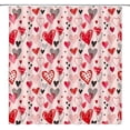 thumbnail image 1 of Valentines Day Shower Curtain Cute Hearts Romantic Love Modern Minimalist Watercolor Doodle Bathroom Decor Polyester Curtains with Hooks, 1 of 1