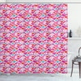thumbnail image 1 of Valentines Day Shower Curtain, Love Themed Illustration Colorful Hearts with Dotted Swirls Ornate Curls, Fabric Bathroom Set with Hooks, 69W X 84L Inches Extra Long, Multicolor, by Ambesonne, 1 of 3