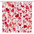 thumbnail image 1 of Valentines Day Shower Curtain Red Pink Heart Sweet Lover Couple Romantic Fabric Bathroom Decor Curtains with Hooks,Red Pink White, 1 of 6