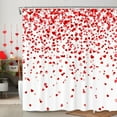 thumbnail image 1 of Valentines Day Shower Curtain, Romantic Falling Red Heart Valentine''s Day Shower Curtain for Bathroom, Valentines Day Lovers Bathroom Accessories 72"X72" with Hooks Fabric Waterproof Shower Curtain, 1 of 6