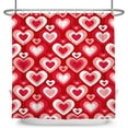 thumbnail image 1 of Valentines Day Shower Curtain Romantic Heart 80s 90s Early 2000s Party Retro Bathroom Decor Mother Day Girl Woman Shower Curtain Sets Bathroom Extra Long 72x72 in with 12 Hooks, 1 of 6