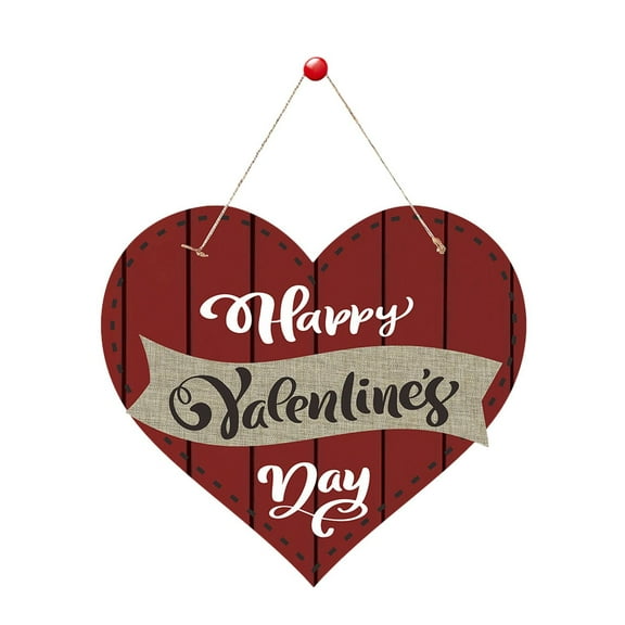Valentines Day Signs Hanging Wooden Door Sign Truck Gnome Decor Heart Wreath Wall Decorations for Home Wedding Anniversary Party Indoor Outdoor Front Door Porch Festive Season Ornament