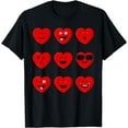 thumbnail image 1 of Valentines Day Silly Faces Hearts Funny Boys Girls T-Shirt, 1 of 3