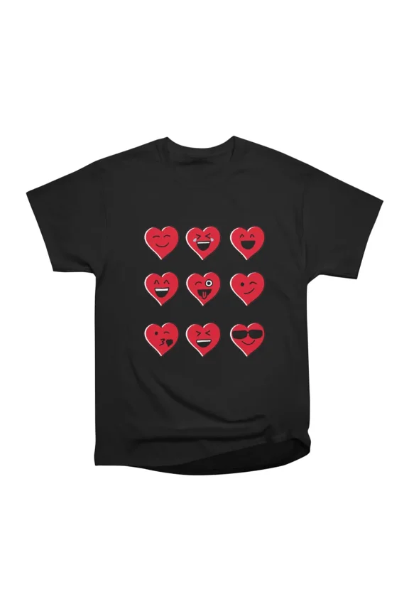 Valentines Day Silly Faces Hearts Funny T-Shirt Tee Gift For Him Merch For Her Apparel For