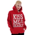 thumbnail image 1 of Valentines Day Skull Kiss Me Deadly Hoodie Sweatshirt Women Brisco Brands M, 1 of 6