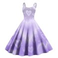 thumbnail image 1 of Valentines Day Sleeveless Vintage Fit Dress with Heart Print Pattern Casual A-line Dresses Purple XL, 1 of 5