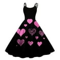 thumbnail image 1 of Valentines Day Sleeveless Vintage Fit and Flare Dress with Heart Print Pattern Casual A-line Midi Pink M, 1 of 6