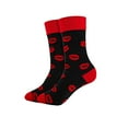 thumbnail image 1 of Valentines Day Socks Heart Lips Pattern Cotton Crew Socks For Couples Funny Novelty His And Hers, 1 of 4