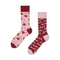 thumbnail image 1 of Valentines Day Socks Heart Lips Pattern Cotton Crew Socks For Couples Funny Novelty His And Hers, 1 of 4