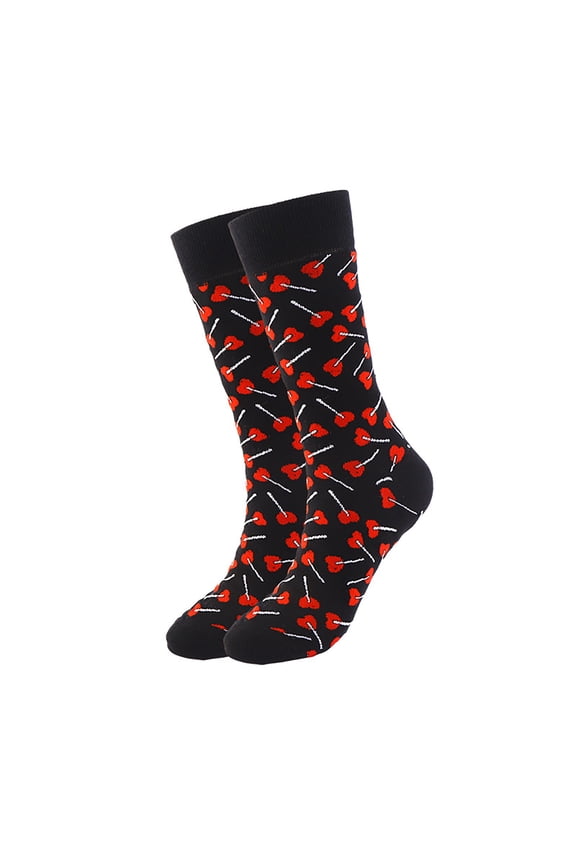 Valentines Day Socks Heart Lips Pattern Cotton Crew Socks for Couples Funny Novelty His and Hers