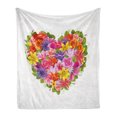 thumbnail image 1 of Valentines Day Soft Flannel Fleece Throw Blanket, Heart Frame with Shabby Form Flowers Roses Leaves Romantic Theme Image, Cozy Plush for Indoor and Outdoor Use, 60" x 80", Multicolor, by Ambesonne, 1 of 5