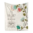 thumbnail image 1 of Valentines Day Soft Flannel Fleece Throw Blanket, Valentines Day Romanic Themed Floral Flowers with Leaves Art Print, Cozy Plush for Indoor and Outdoor Use, 70" x 90", Multicolor, by Ambesonne, 1 of 5