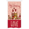 thumbnail image 1 of Valentines Day Stall Shower Curtain, Owls in Love Print Cute Partners Couples Boho Style Hearts Flowers Dots, Fabric Bathroom Set with Hooks, 36W X 72L Inches Long, Pink Red Yellow, by Ambesonne, 1 of 1
