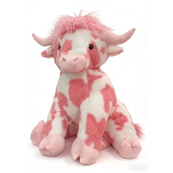 Valentines Day Stuffed Animals Cow, Pink Highland Cow Plush, 20"Cute Cow Plush Stuffed Animal Doll, Valentine'S Day Gifts(Pink)