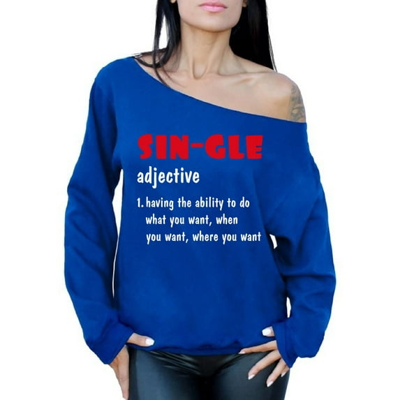 Valentines Day Sweater for Women Anti Valentine Off Shoulder Top for Singles Novelty Shirt for Her Funny Sayings