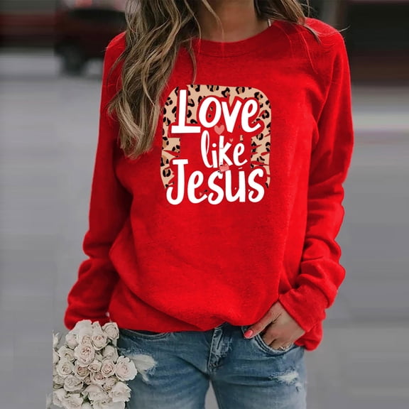 Valentines Day Sweatshirt Women, Graphic Letter Print Sweatshirts, Long Sleeve Crew Neck Sweatshirt Ladies Valentine's Day Casual Printed Long Sleeved Round Neck Tops