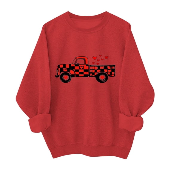Valentines Day Sweatshirt for Women Funny Love Heart Shirts Casual Valentine Pullover Long Sleeve Tops