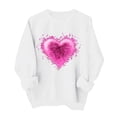 thumbnail image 1 of Valentines Day Sweatshirts Women Cute Heart Funny Valentine Pullover Sweater Tops Casual Long Sleeve Shirts, XL White, 1 of 6