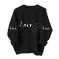 thumbnail image 1 of Valentines Day Sweatshirts Women Cute Heart Valentine Funny Sweater Tops Casual Long Sleeve Shirts Pullover, M Black, 1 of 6