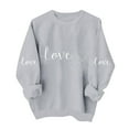thumbnail image 1 of Valentines Day Sweatshirts Women Cute Heart Valentine Funny Sweater Tops Casual Long Sleeve Shirts Pullover, S Gray, 1 of 6