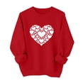 thumbnail image 1 of Valentines Day Sweatshirts for Women Red Love Heart Graphic Sweatshirt Loose Fit Solid Long Sleeve Tee Tops Crewneck Pullover Holiday Tops Valentine's Day Outfit Ladies Love Sweatshirts, Red, XL, 1 of 3