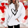 thumbnail image 1 of Valentines Day Sweatshirts For Women Trends Casual Valentines Love Heart Graphic Printing Tops Loose Long Sleeve Oversized Tops Hoodie Sweatshirts White L, 1 of 5