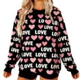 thumbnail image 1 of Valentines Day Sweatshirts Womens Couple Pullover Shirts Valentine Boyfriend Girlfriend Matching Tops, 2XL Black, 1 of 7