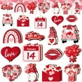 thumbnail image 1 of Valentines Day Sweet Conversation Candy Heart Wood Ornaments Decoration, Heart Shaped Hanging Decorations With Sling For Wedding Party, 2D 36-Piece Love Heart Embellishments With, 1 of 5