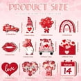 thumbnail image 1 of Valentines Day Sweet Conversation Heart Shaped Wood Ornaments, 24-Pack 2D Flat Hanging Decorations, Love & Wedding Party Embellishments With Multiple Shapes (Gnome, Car, Rainbow,, 1 of 4