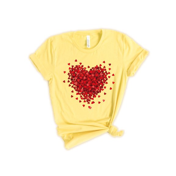 Valentines Day T-Shirt, Love Heart Print T-Shirt, Cute Red Heart T-Shirt, Valentines Day Gifts, Unisex T-Shirt
