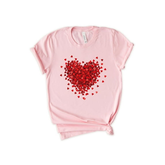 Valentines Day T-Shirt, Love Heart Print T-Shirt, Cute Red Heart T-Shirt, Valentines Day Gifts, Unisex T-Shirt