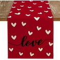 thumbnail image 1 of Valentines Day Table Runner 36x13 Inches Love Heart Red Table Decor, Burlap Farmhouse Indoor Outdoor Holiday Anniversary Decoration for Home Party AT057-36, 1 of 4