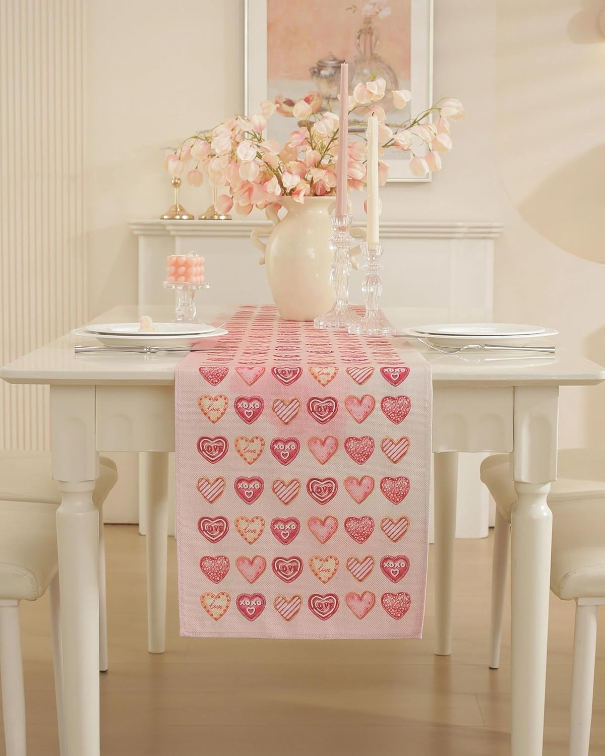 Valentines Day Table Runner 90 Inches Long Valentines Day Decor with ...