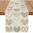 thumbnail image 1 of Valentines Day Table Runner Grey Love Heart Valentines Day Decorations 13x72 inch Mothers Day Anniversary Wedding Party Home Kitchen Dining Decor, 1 of 5