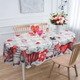 thumbnail image 1 of Valentines Day Tablecloth Oval 60x102 Inch, Valentine Heart Tablecloth Buffalo Plaid Gnome Truck Table Cloth Cover for Dinner Party Wedding Decor, 1 of 6