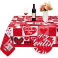 thumbnail image 1 of Valentines Day Tablecloth Round 60 Inch, Pink Buffalo Plaid Tablecloth, Love Hearts Table Cloth, Waterproof Table Cover for Valentine''s Day Party Kitchen Dining Room Holiday Decor, Pink, 1 of 6