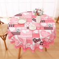 thumbnail image 1 of Valentines Day Tablecloth Round 60 Inch, Pink Buffalo Plaid Tablecloth, Love Hearts Table Cloth, Waterproof Table Cover for Valentine''s Day Party Kitchen Dining Room Holiday Decor, Pink, 1 of 1