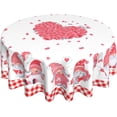 thumbnail image 1 of Valentines Day Tablecloth Round 60 Inch Valentine''s Day Tablecloth Red Heart Romantic Decorative Table Cloth Buffalo Plaid Circle Table Cover for Home Kitchen Dining Room Outdoor Decor, 1 of 6