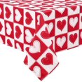 thumbnail image 1 of Valentines Day Tablecloth Square 52x52 Inch, Red Gingham Tablecloth, Love Hearts Table Cloth, Waterproof Table Cover for Valentine''s Day Party Kitchen Dining Room Holiday Decor, Red, 1 of 1